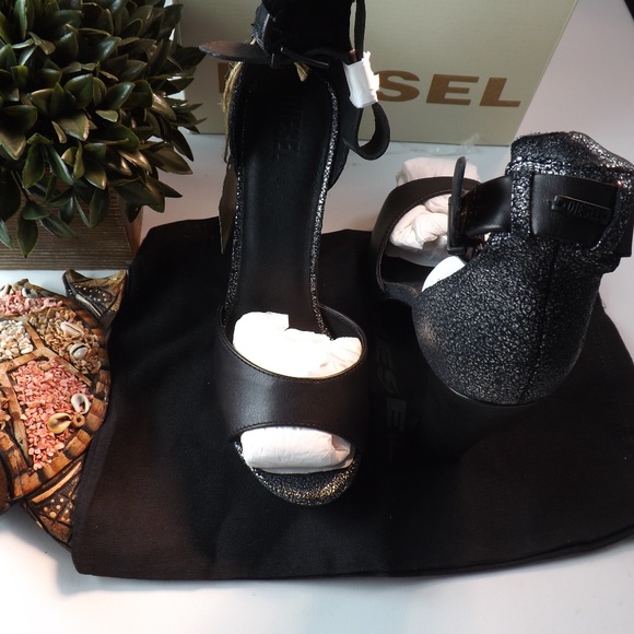 Diesel Cuir Desir Tuileries Platform Heels Size 10 - Picture 4 of 8